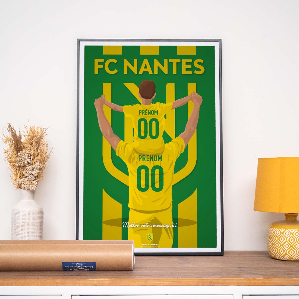 Affiche FC Nantes - Père et Enfant Personnalisé