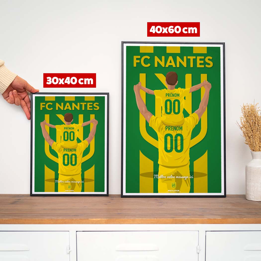Affiche FC Nantes - Père et Enfant Personnalisé