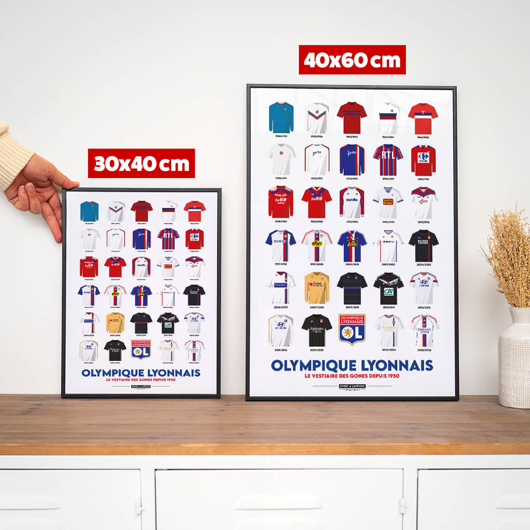Affiche OL - Maillots Historiques