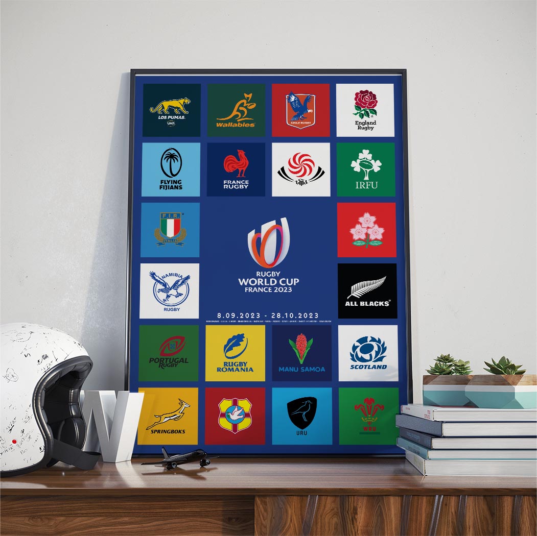 Affiche Légendes Du Rugby Mondial - Format 70x50cm - Joueurs Étrangers Emblématiques