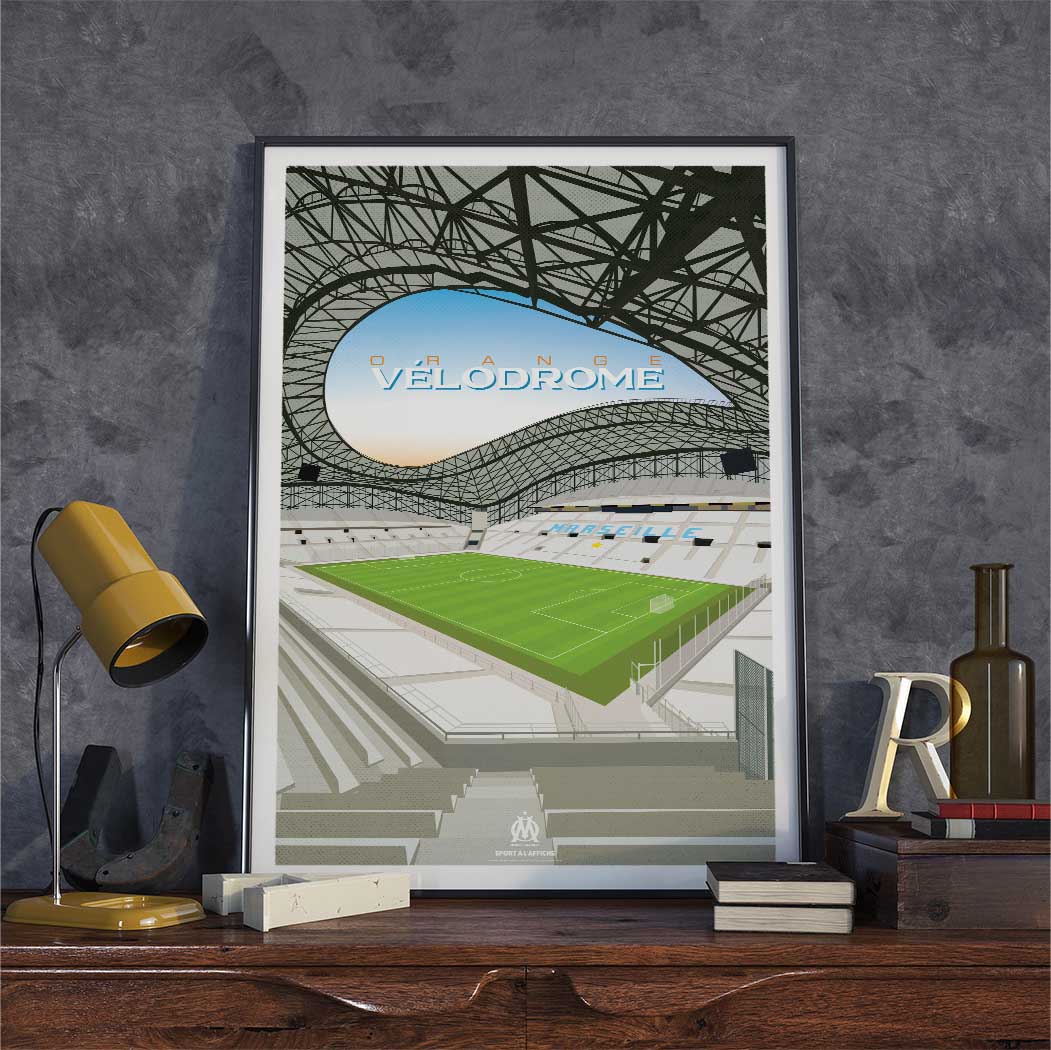 Tableau Toile Déco Marseille - Stade Vélodrome - Format 30x45 Cm - Multicolore - Neuf
