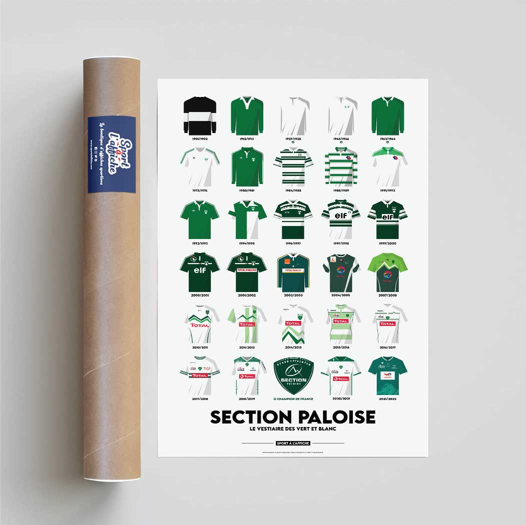 Affiche Section Paloise - Maillots Historiques