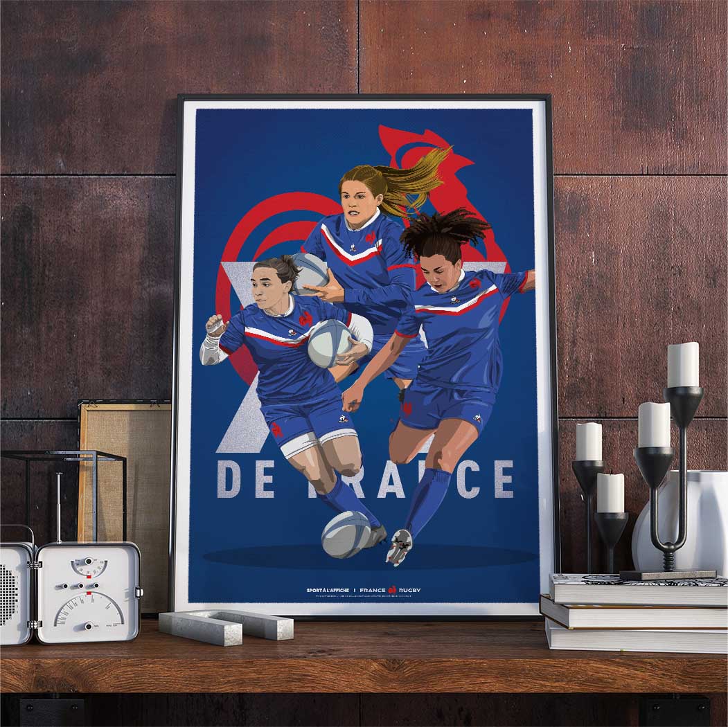 Affiche XV De France F minin Affiche Drouin Hermet Sansus Affiche affiche-xv-de-france-f-minin-affiche-drouin-hermet-sansus-affiche