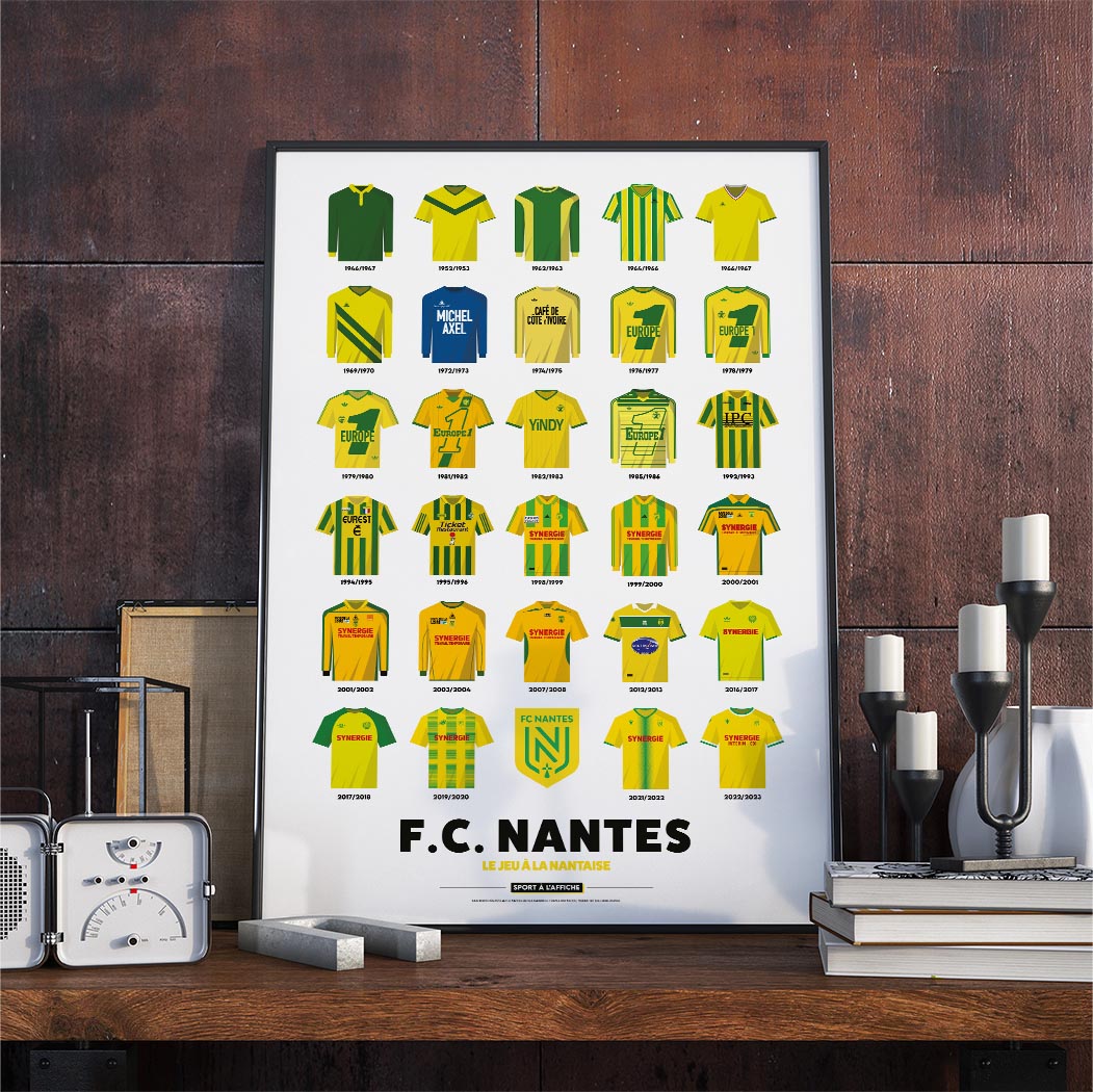 Affiche FC Nantes - Maillots Historiques