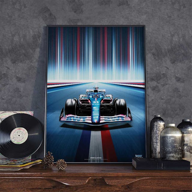 ESTE Poster de voiture de course F1 pour voiture de course Alpine