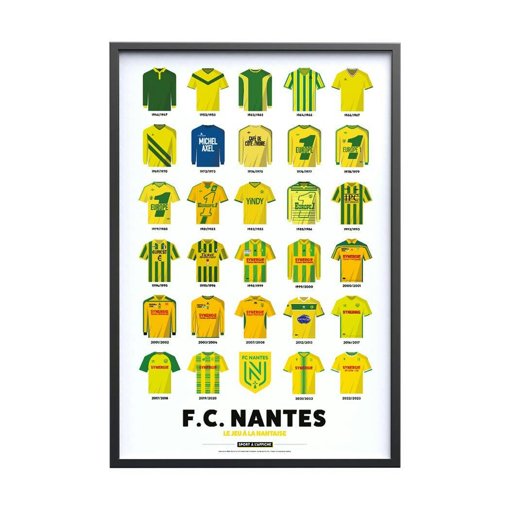 Produit officiel Affiche FC Nantes - Maillots Historiques
