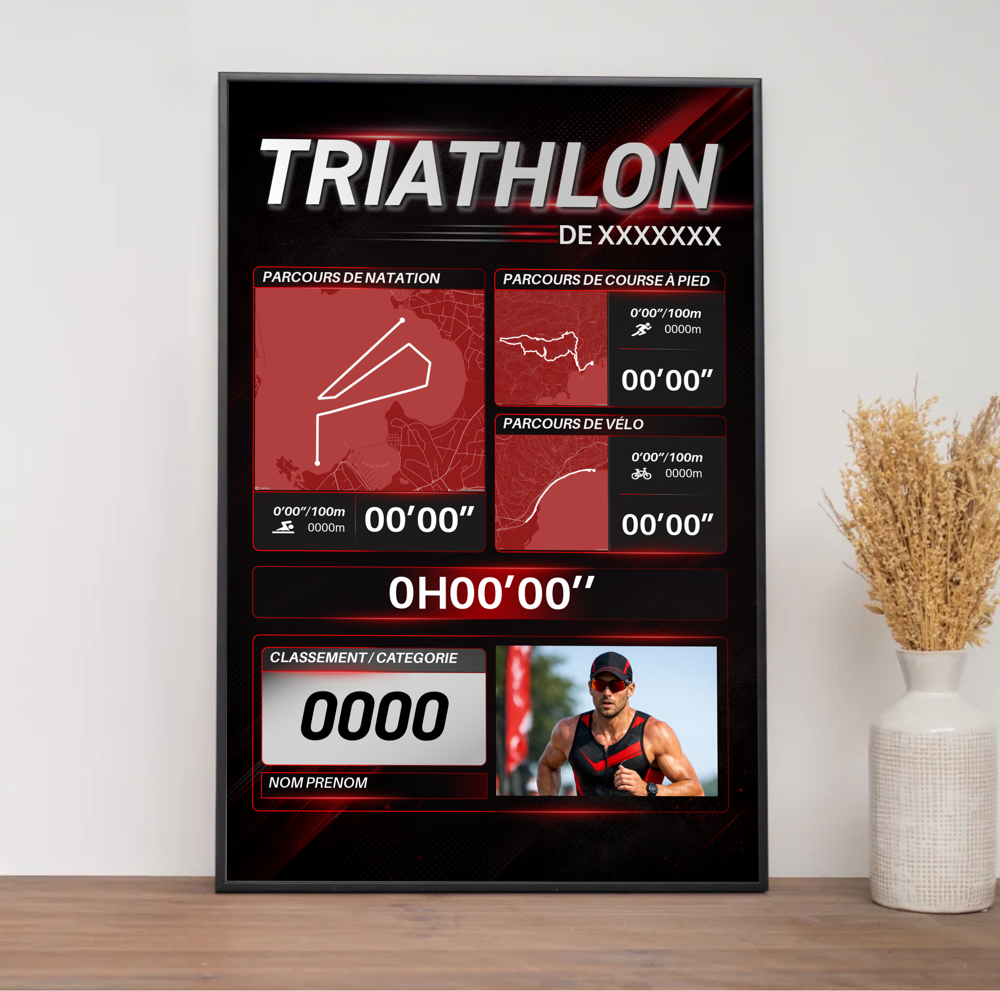 Affiche Triathlon Personnalisé - Votre course sur mesure