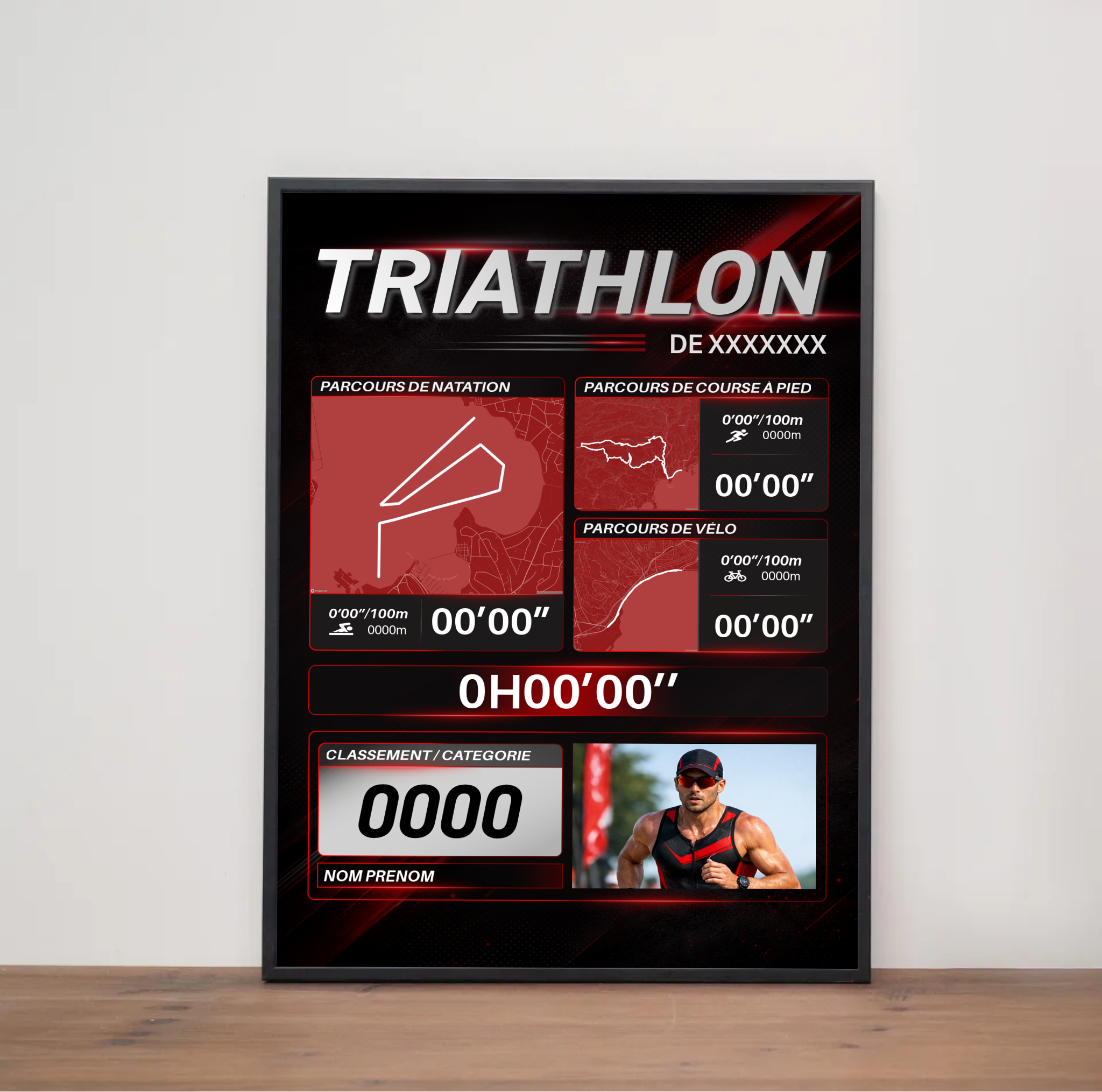 Affiche Triathlon Personnalisé - Votre course sur mesure