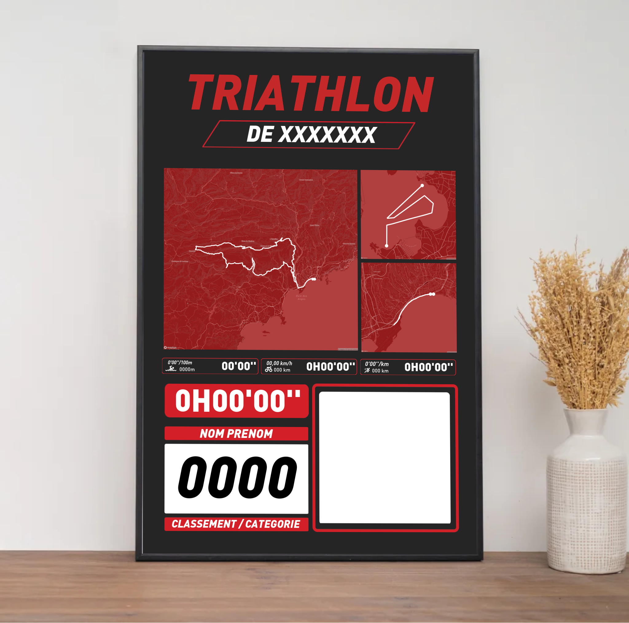Affiche Triathlon Personnalisé - Votre course sur mesure