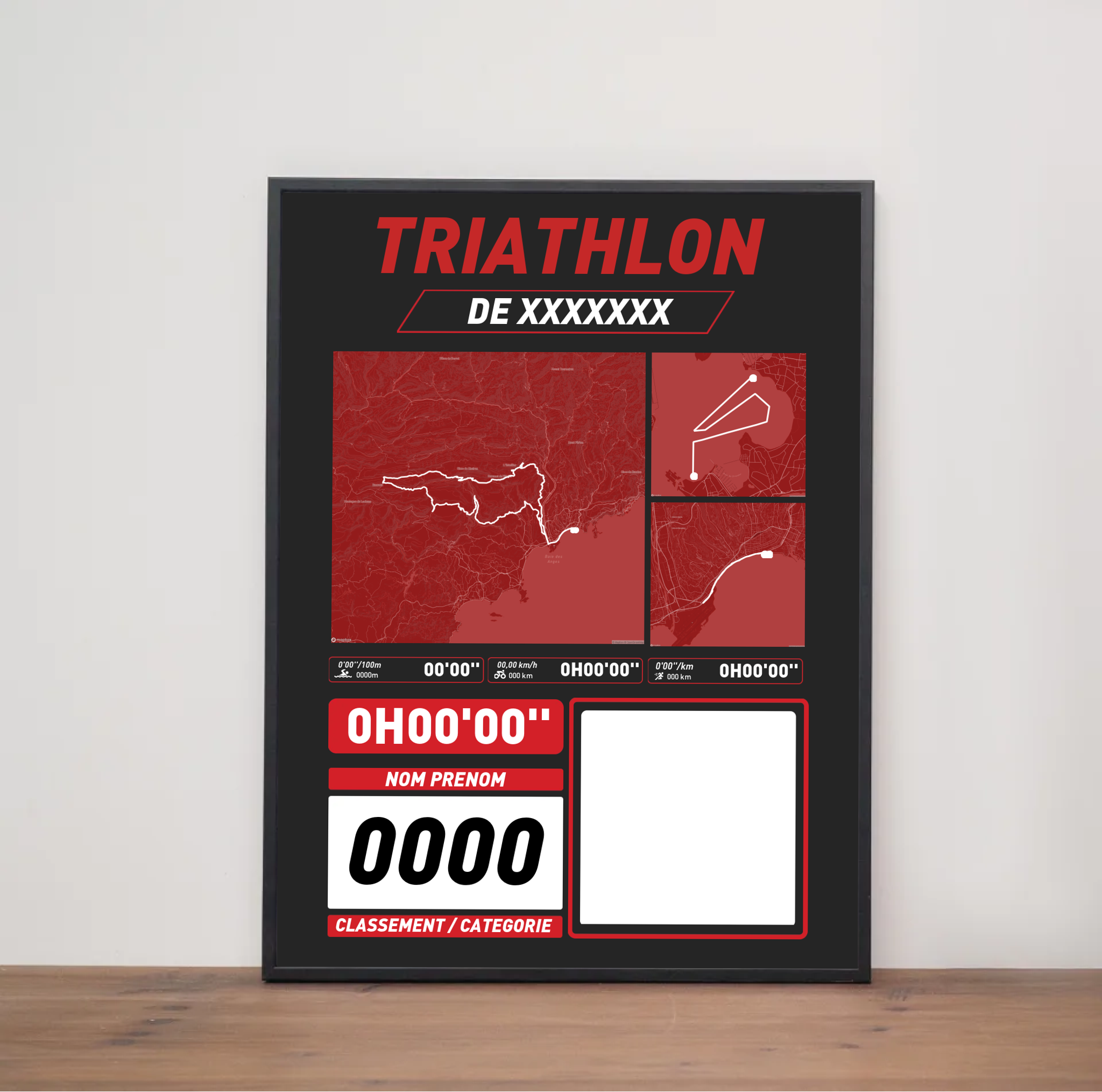 Affiche Triathlon Personnalisé - Votre course sur mesure