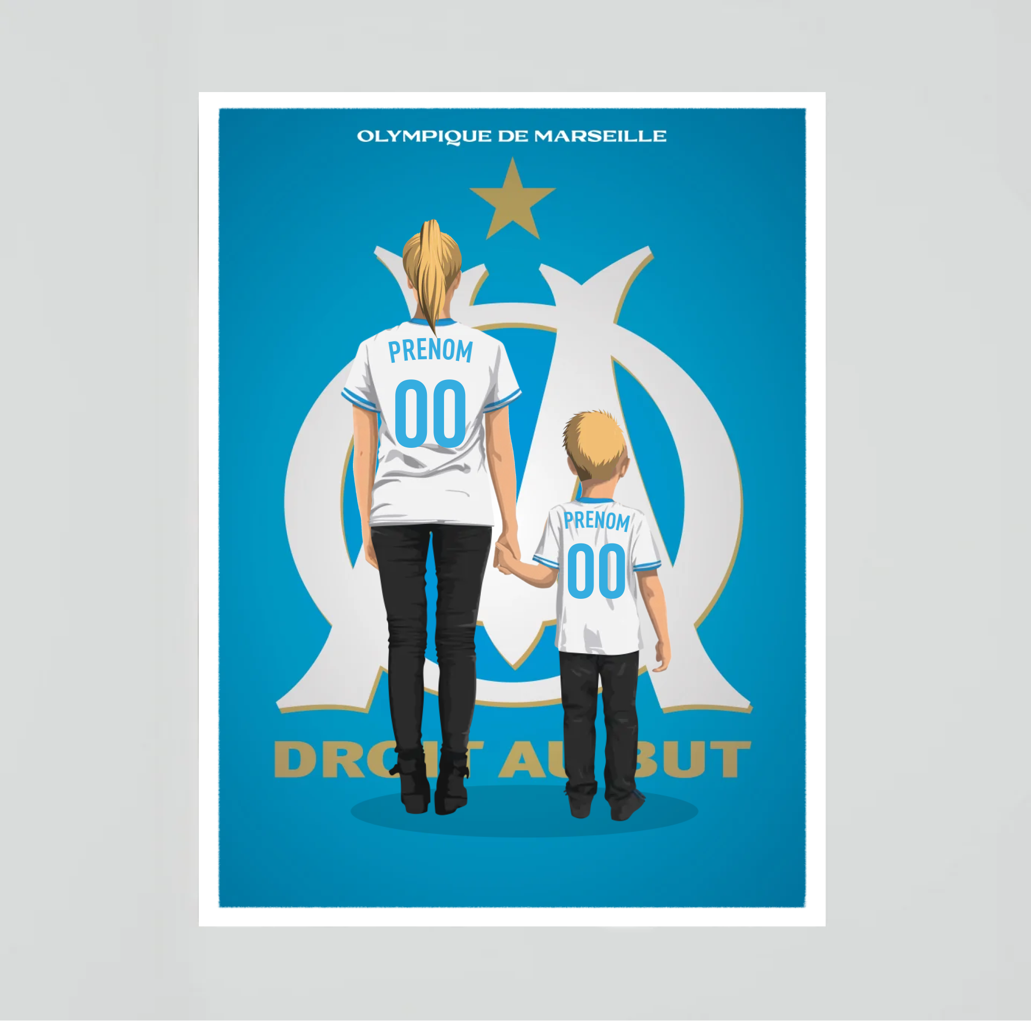 Affiche OM - Mère et Enfant Personnalisé