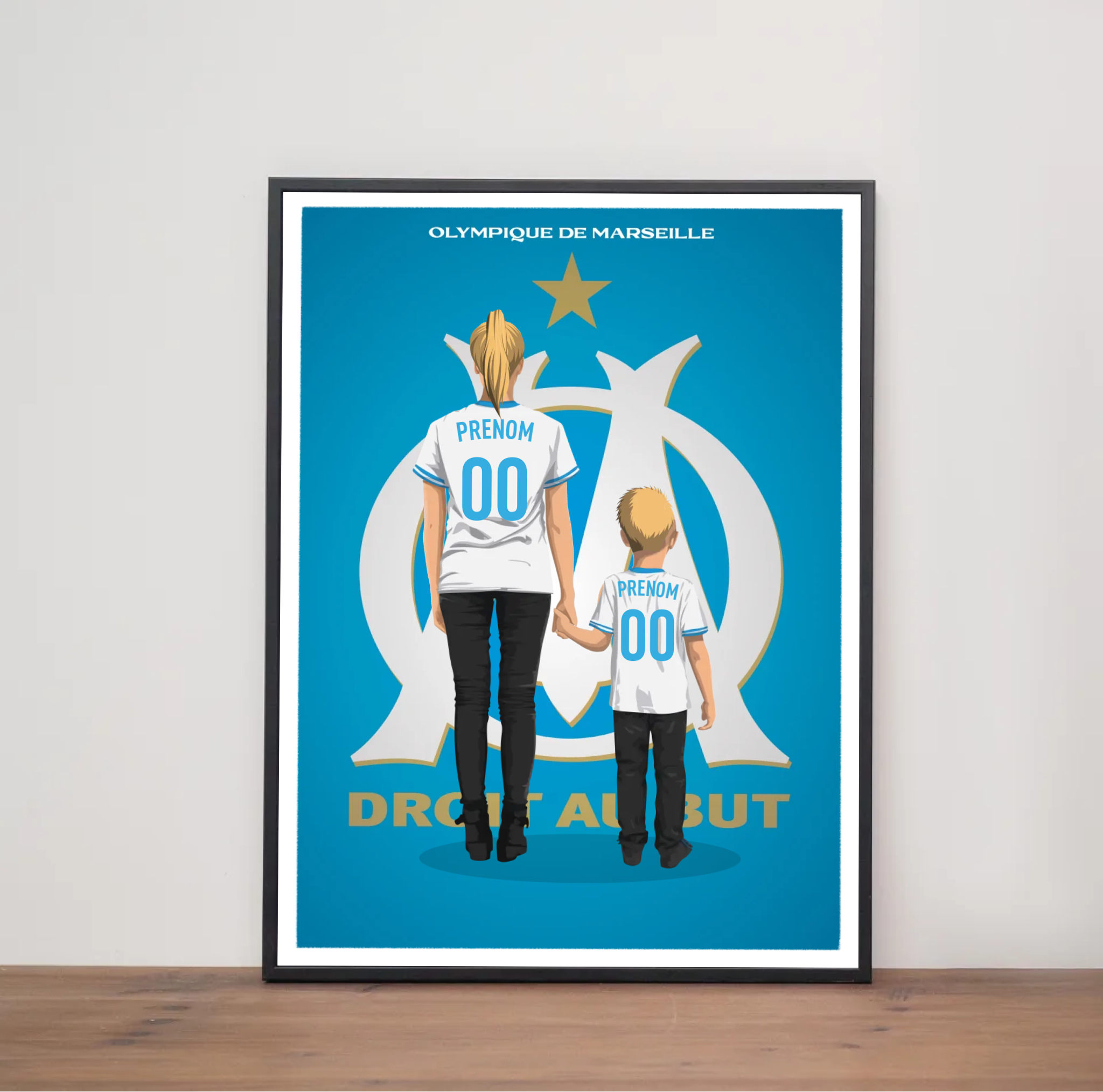 Affiche OM - Mère et Enfant Personnalisé
