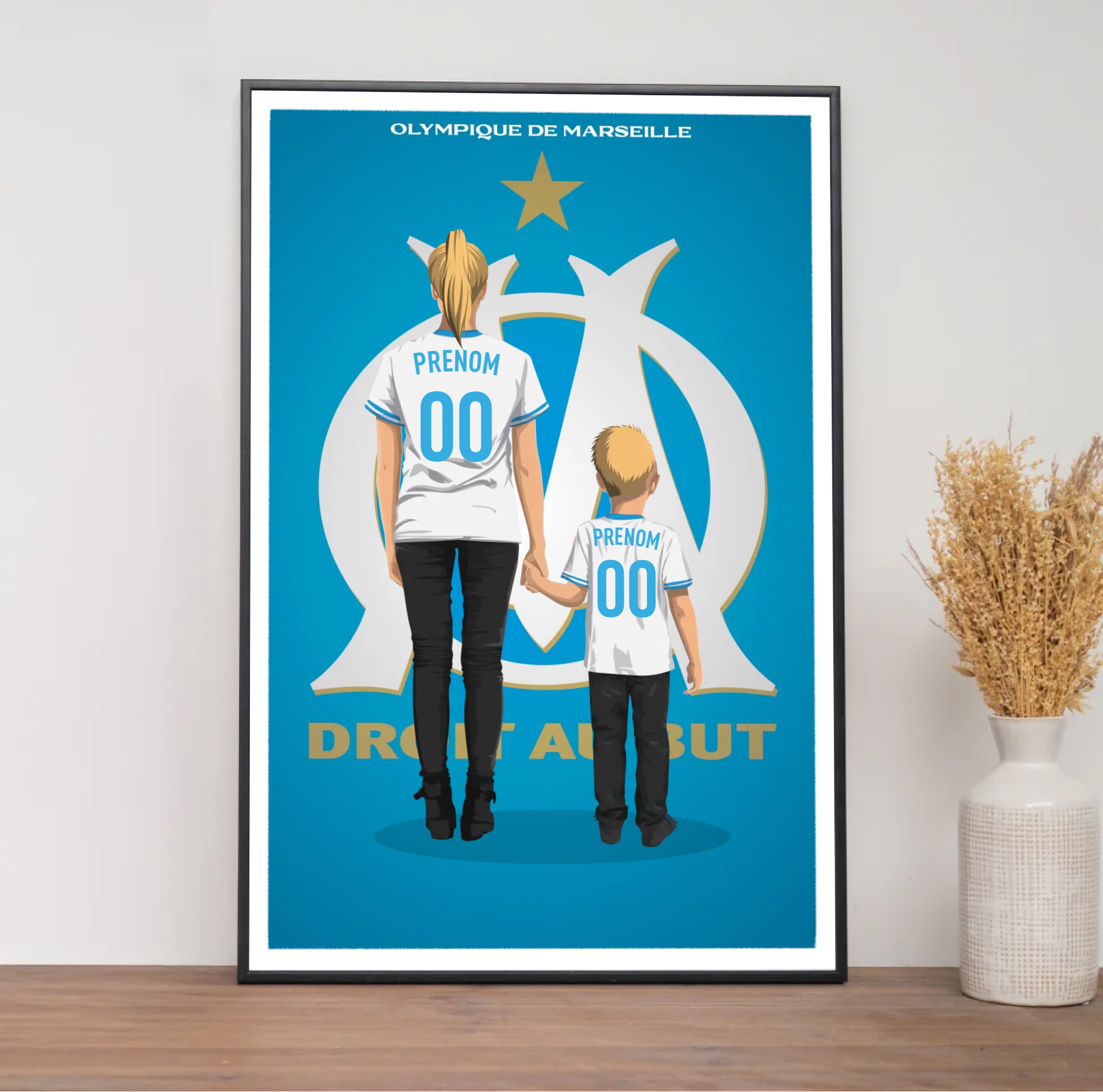 Affiche OM - Mère et Enfant Personnalisé