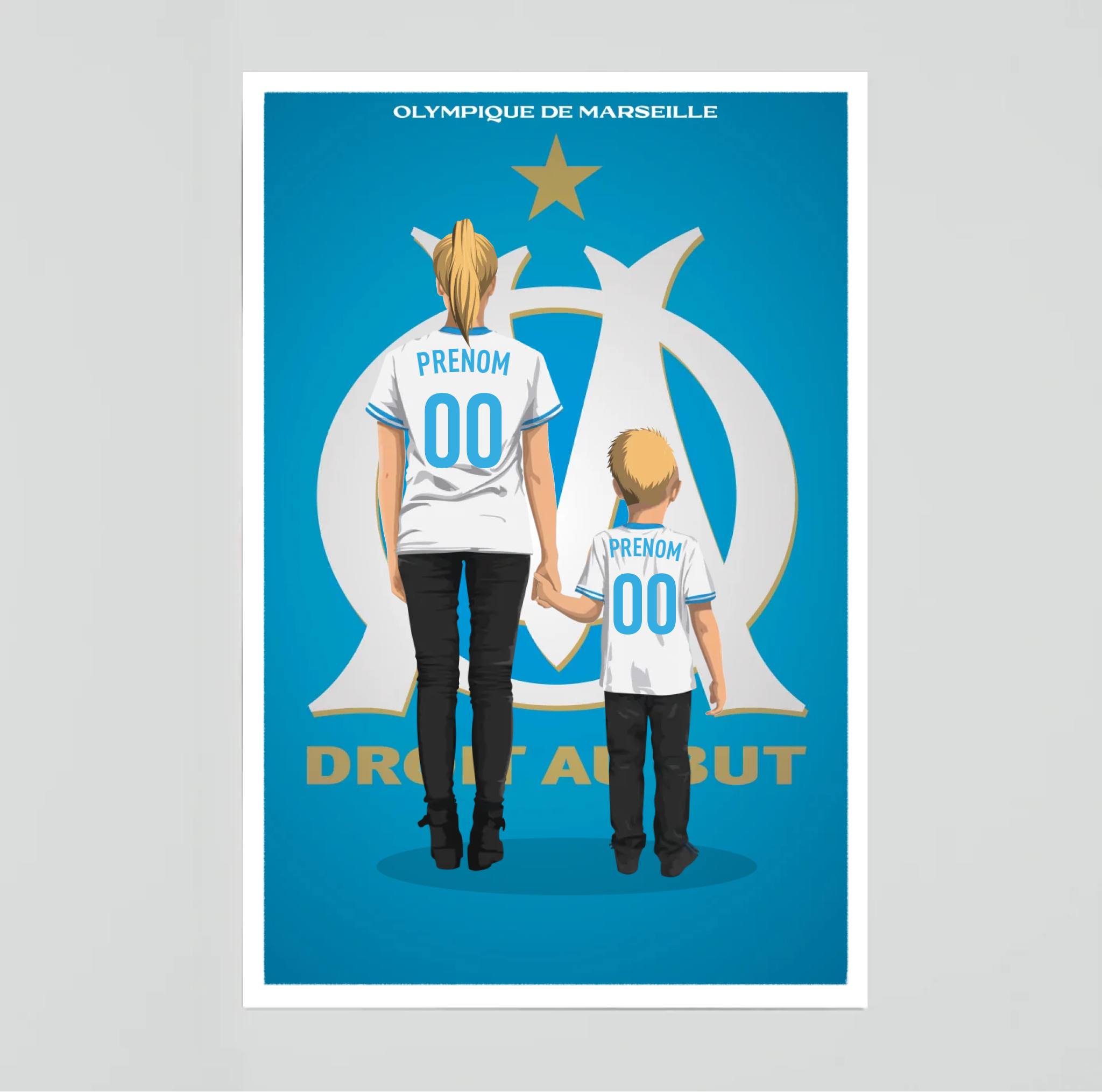 Affiche OM - Mère et Enfant Personnalisé