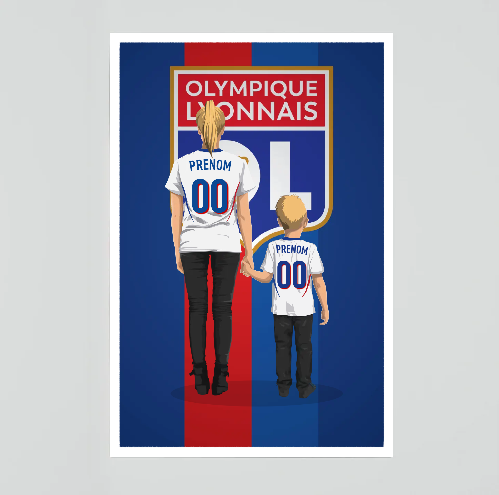 Affiche OL - Mère et Enfant Personnalisé