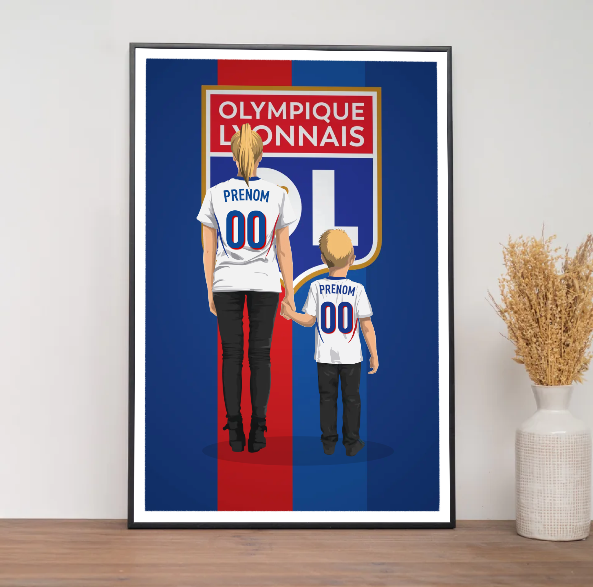 Affiche OL - Mère et Enfant Personnalisé