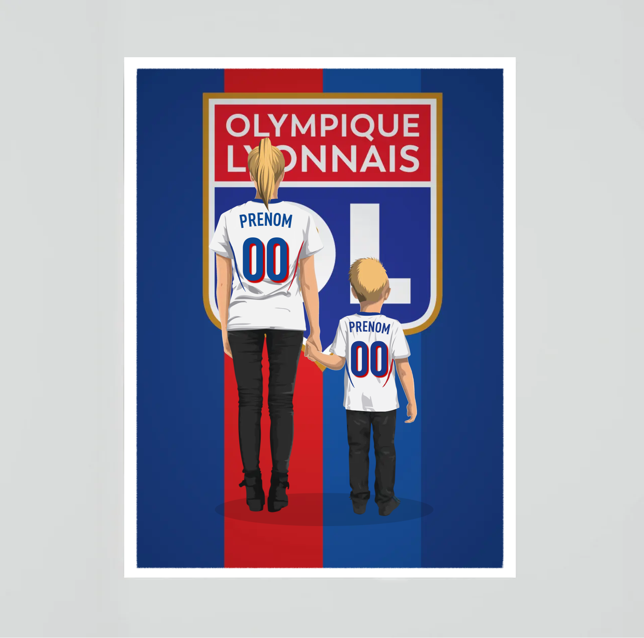 Affiche OL - Mère et Enfant Personnalisé