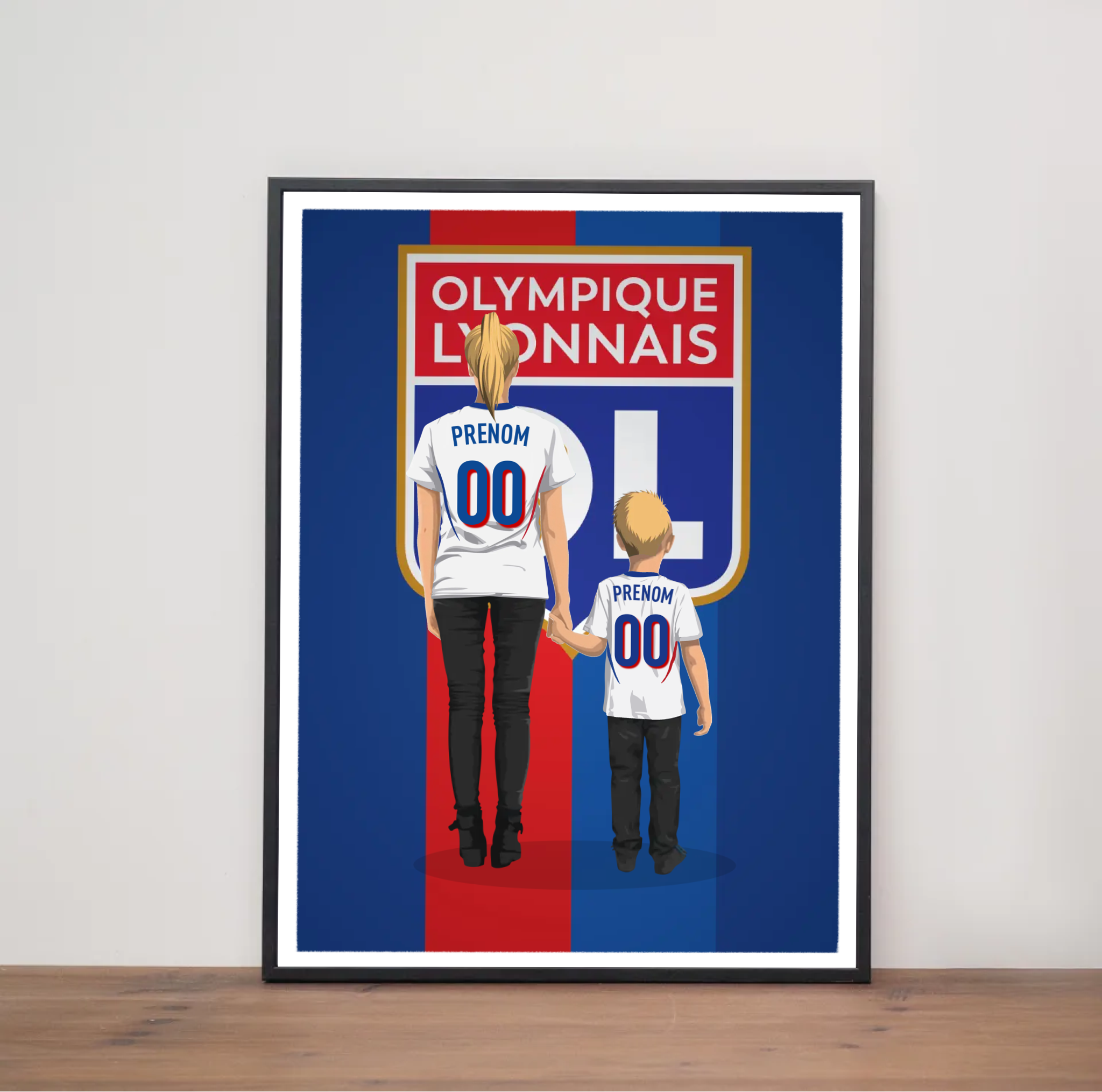 Affiche OL - Mère et Enfant Personnalisé