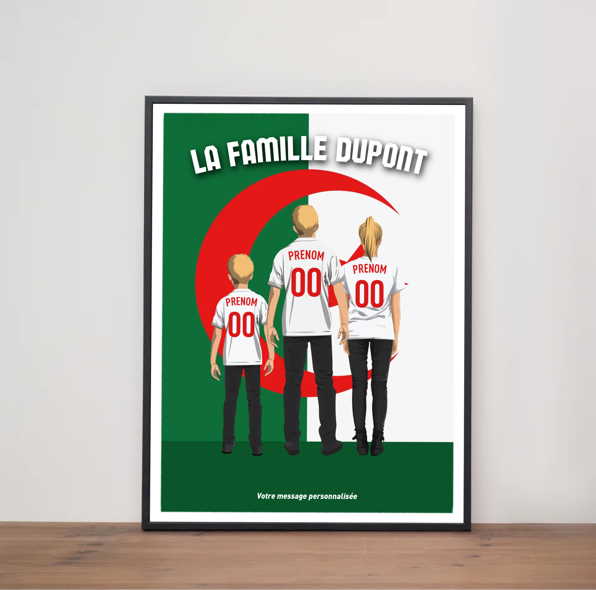 Affiche Foot Algérie - Famille Personnalisée