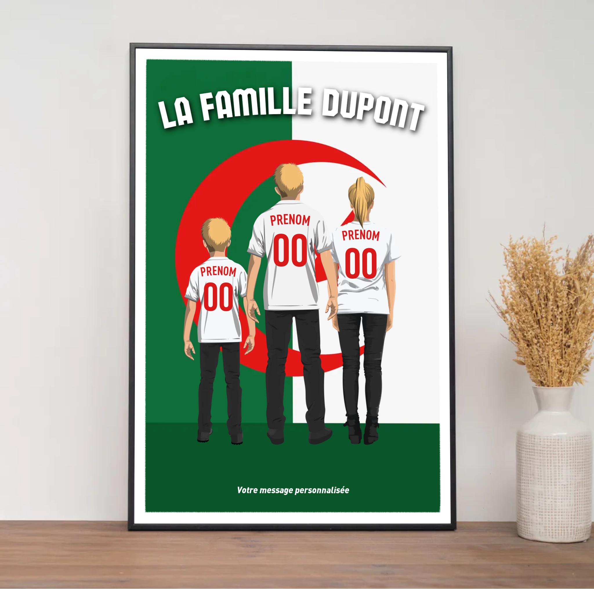 Affiche Foot Algérie - Famille Personnalisée