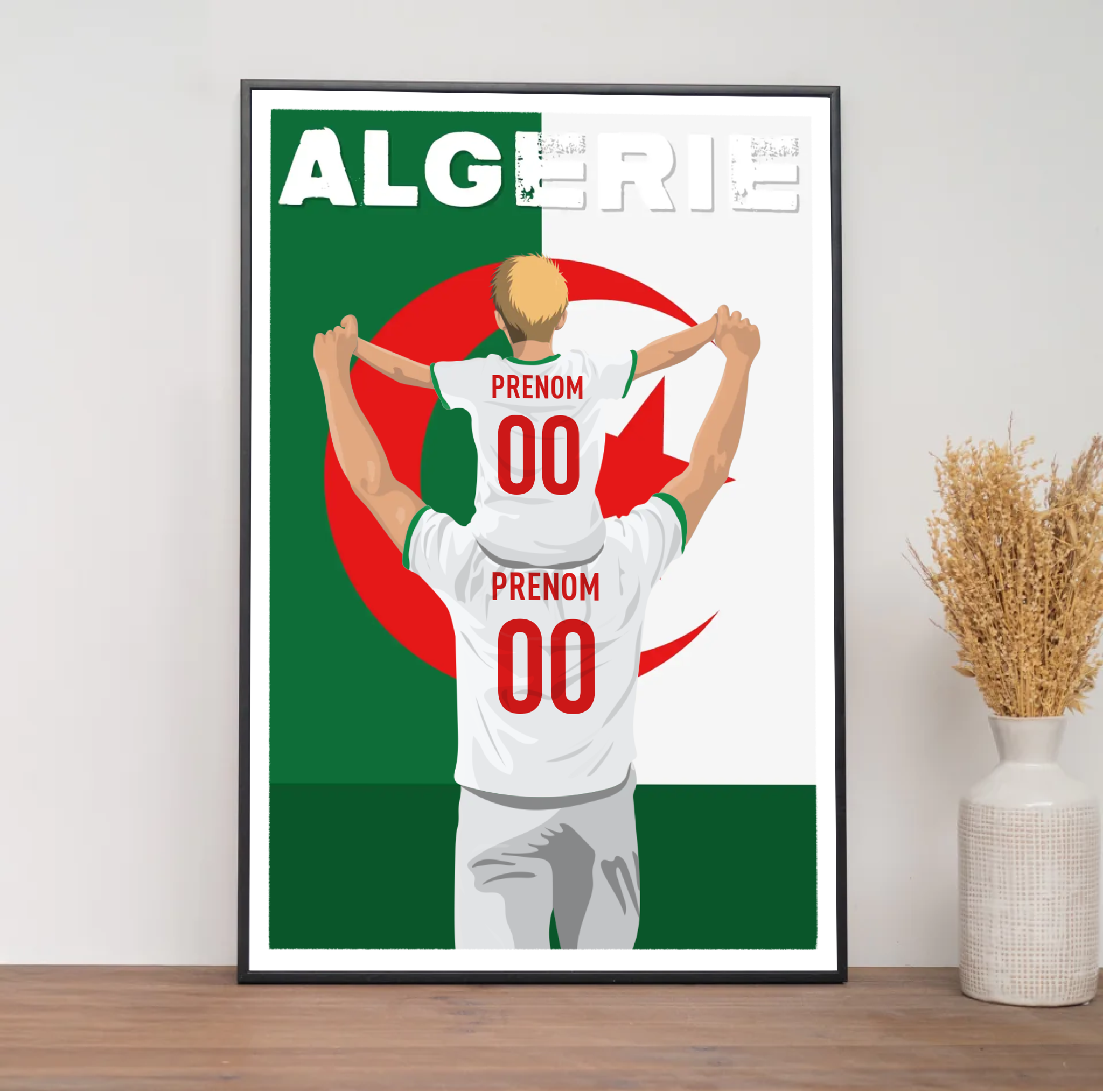 Affiche Foot Algérie - Père & Enfant Personnalisé