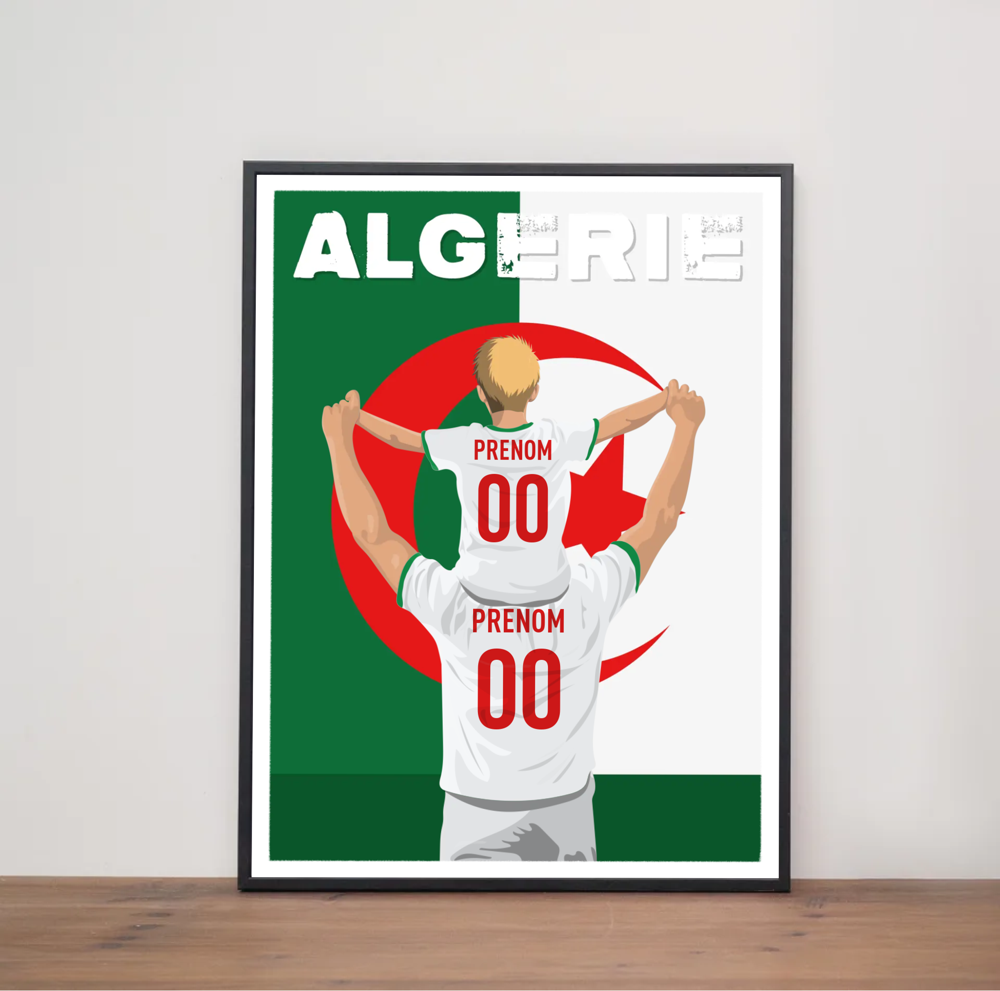 Affiche Foot Algérie - Père & Enfant Personnalisé