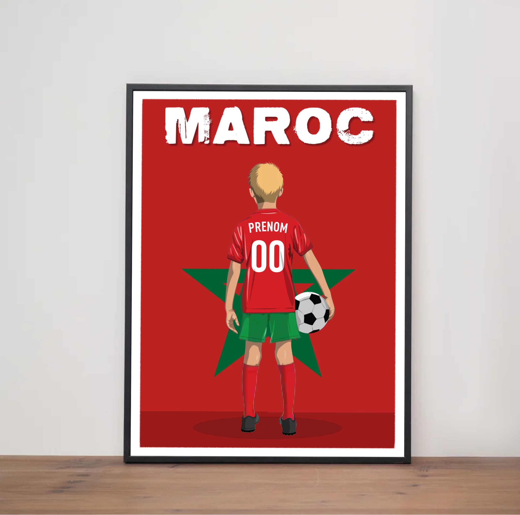 Affiche Foot Maroc - Enfant Personnalisé
