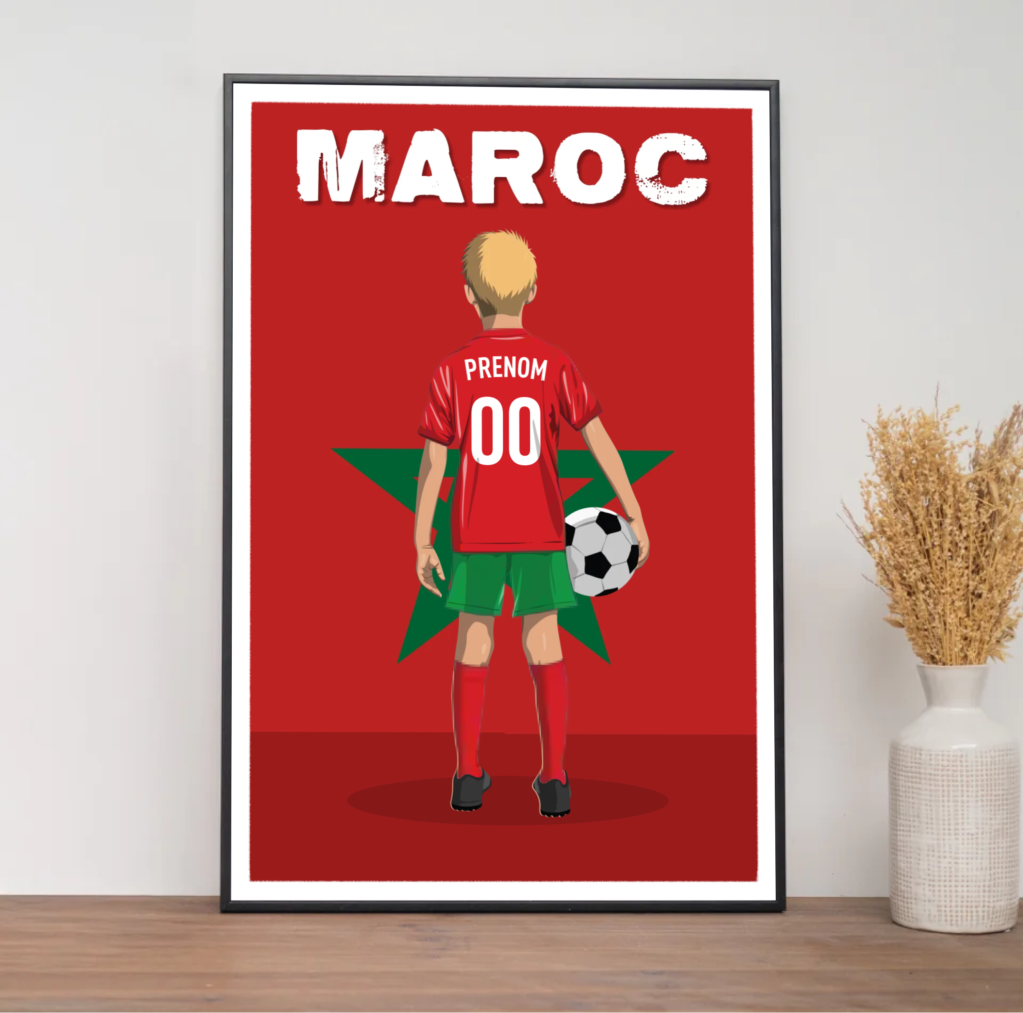 Affiche Foot Maroc - Enfant Personnalisé