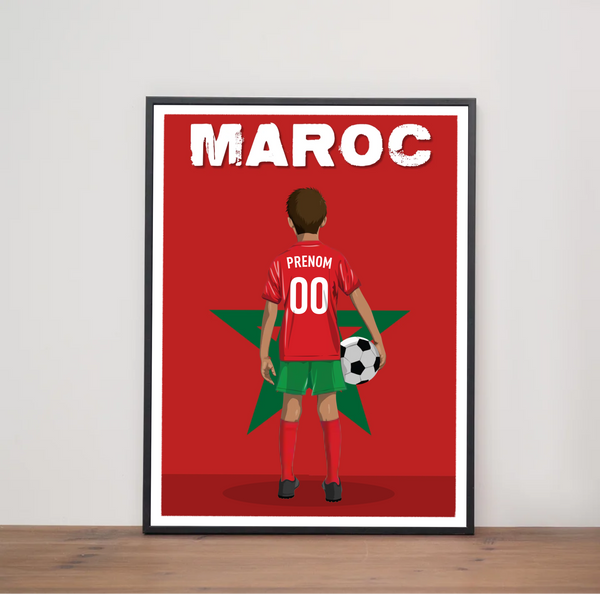 Affiche Foot Maroc - Enfant Personnalisé