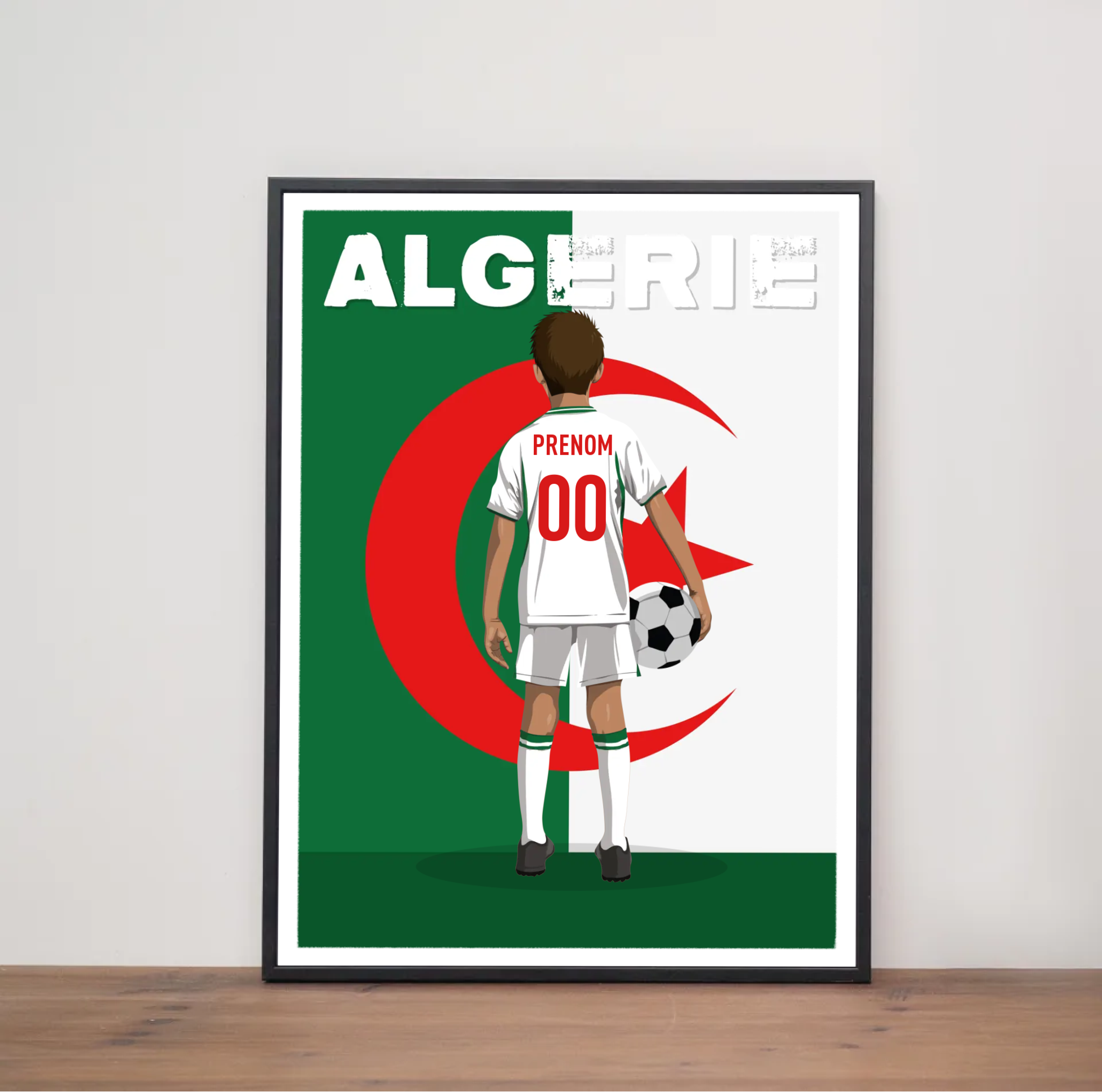 Affiche Foot Algérie - Enfant Personnalisé