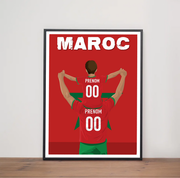 Affiche Foot Maroc - Père & Enfant Personnalisé