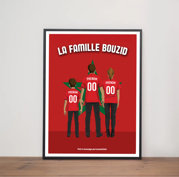 Affiche Foot Maroc - Famille Personnalisée