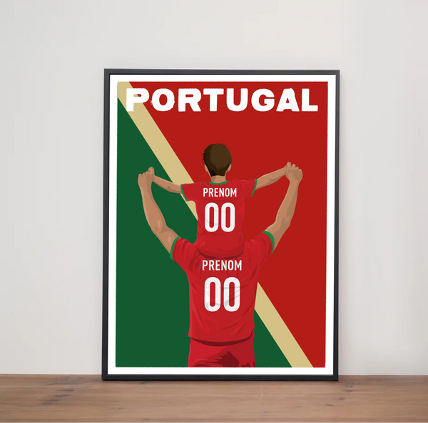 Affiche Foot Portugal - Père & Enfant Personnalisé
