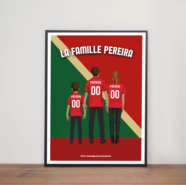 Affiche Foot Portugal - Famille Personnalisée