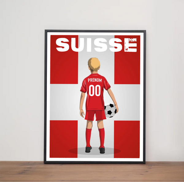 Affiche Foot Suisse - Enfant Personnalisé