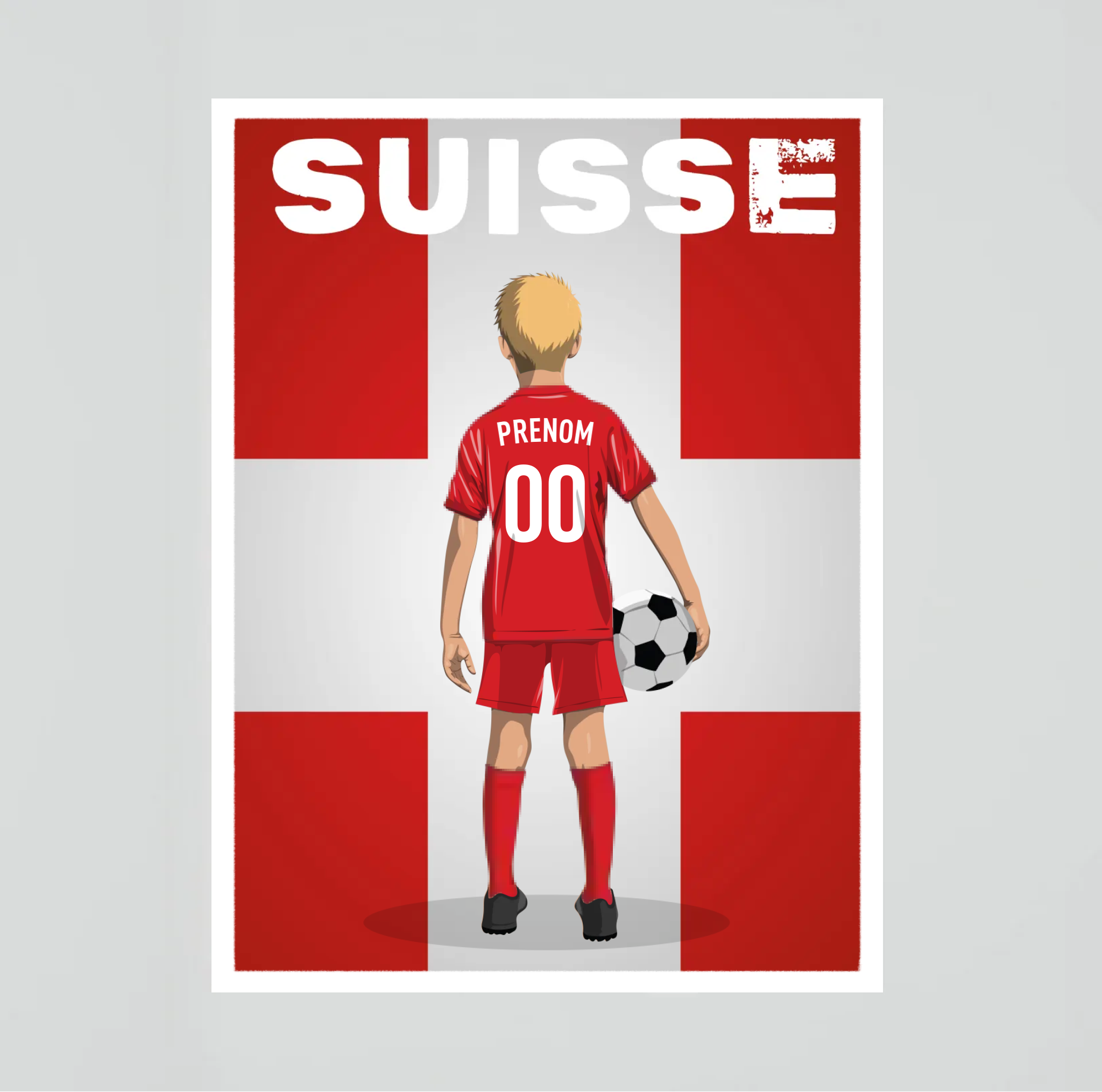 Affiche Foot Suisse - Enfant Personnalisé