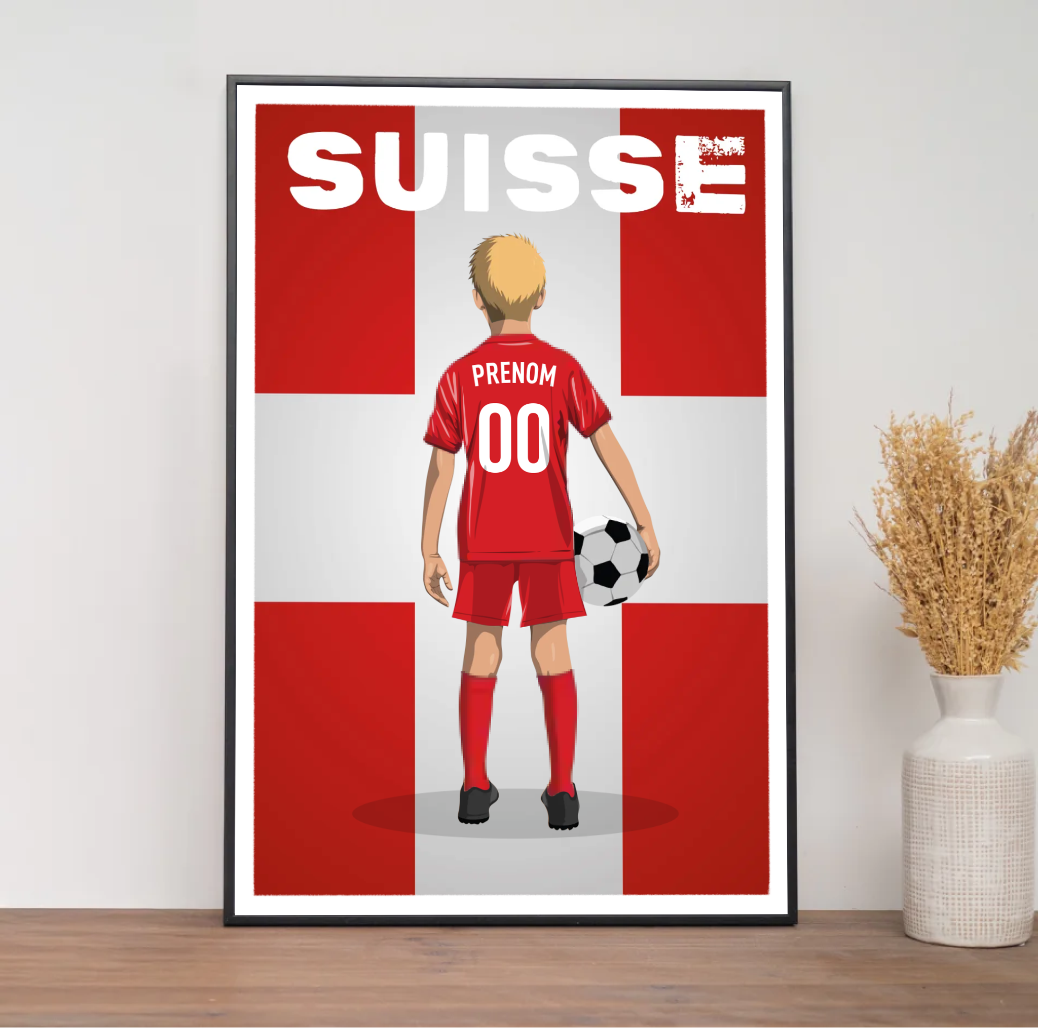 Affiche Foot Suisse - Enfant Personnalisé