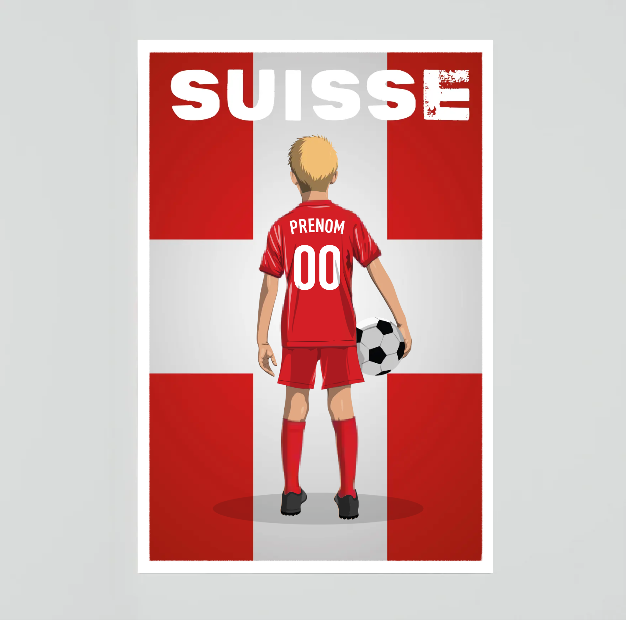 Affiche Foot Suisse - Enfant Personnalisé