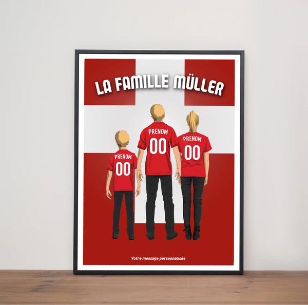 Affiche Foot Suisse - Famille Personnalisée