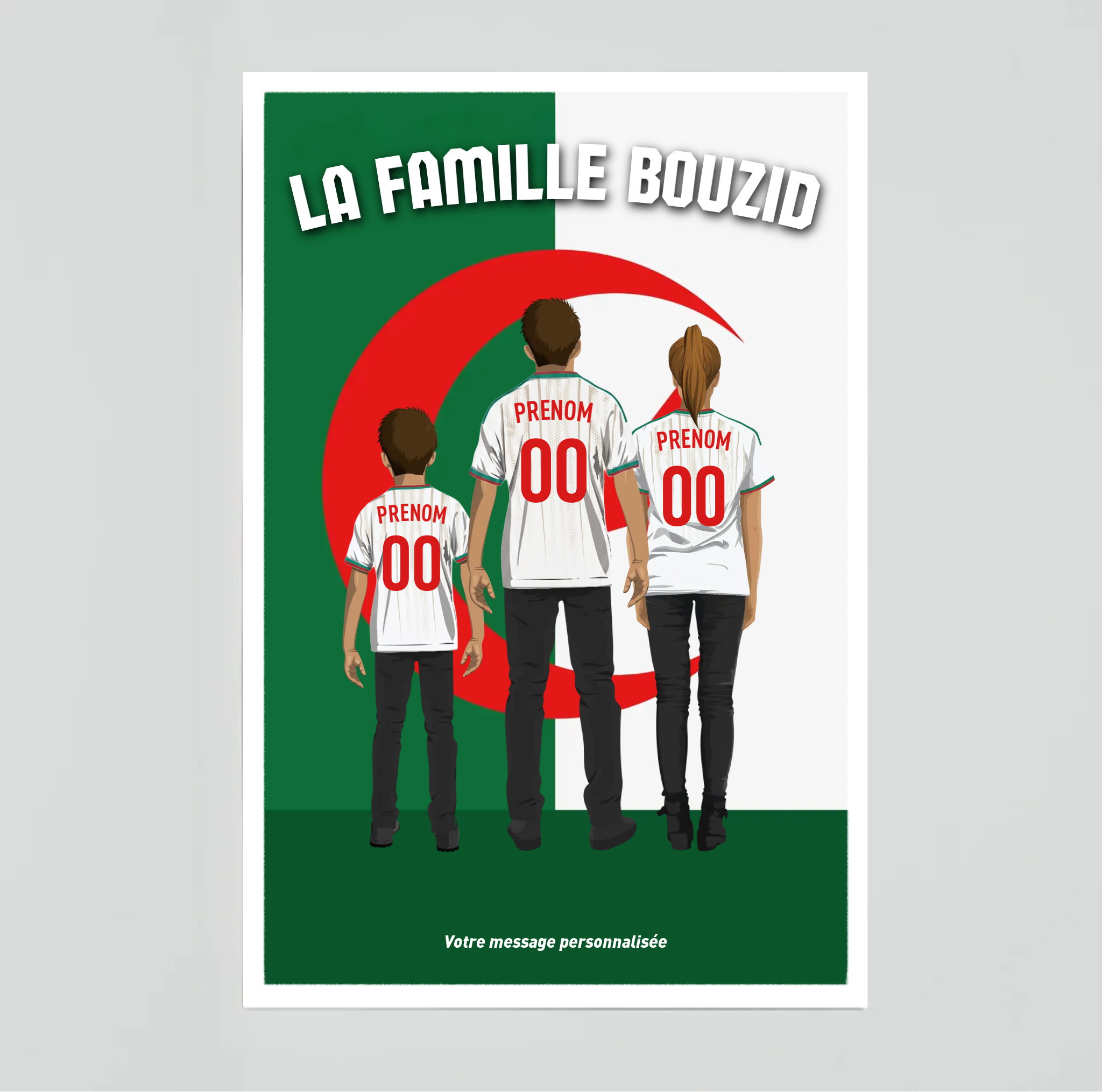 Affiche Foot Algérie - Famille Personnalisée