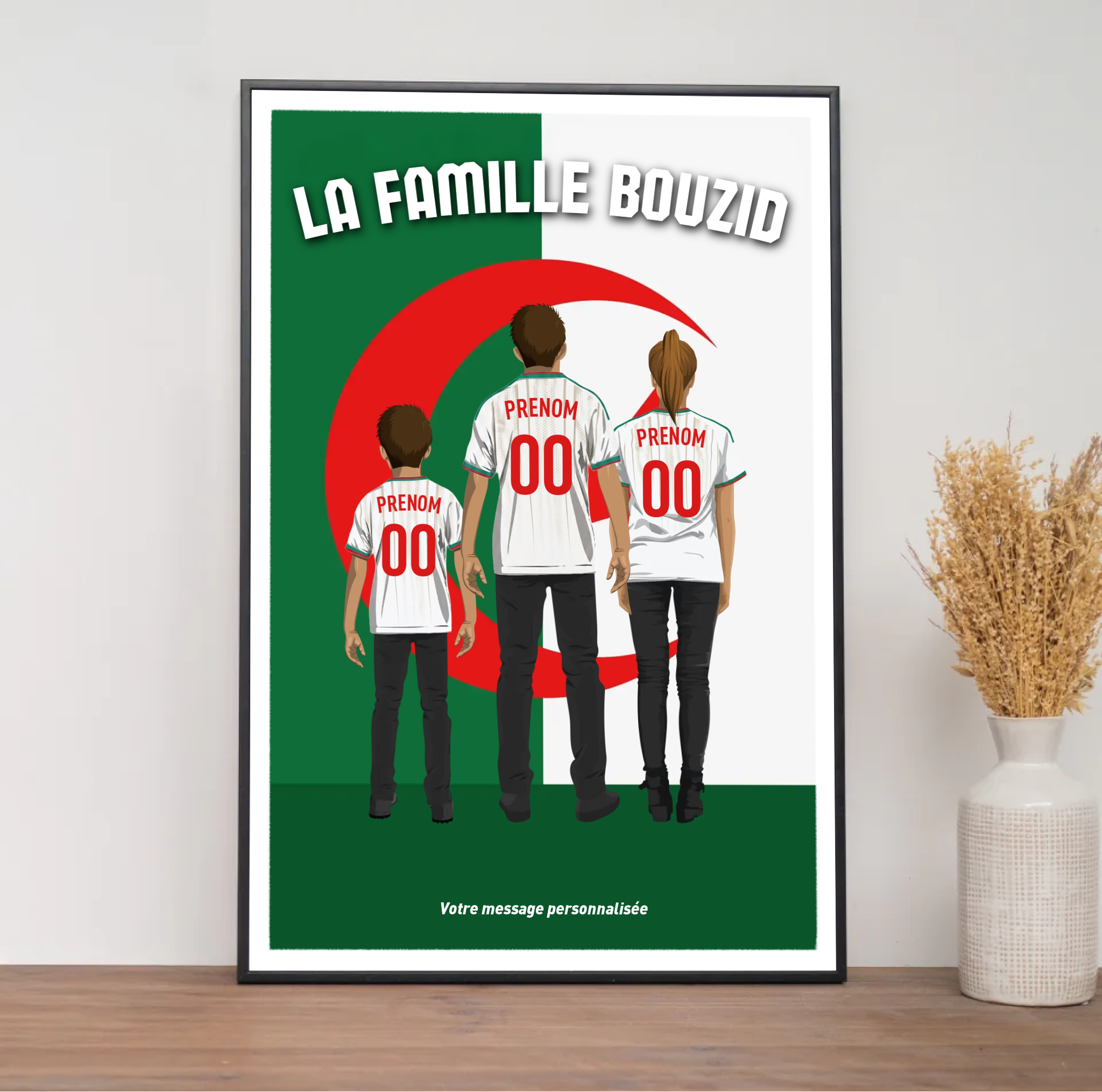 Affiche Foot Algérie - Famille Personnalisée