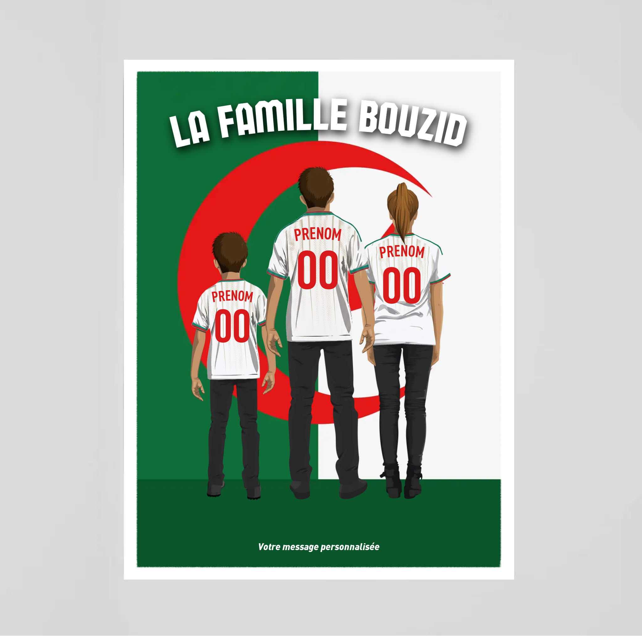 Affiche Foot Algérie - Famille Personnalisée