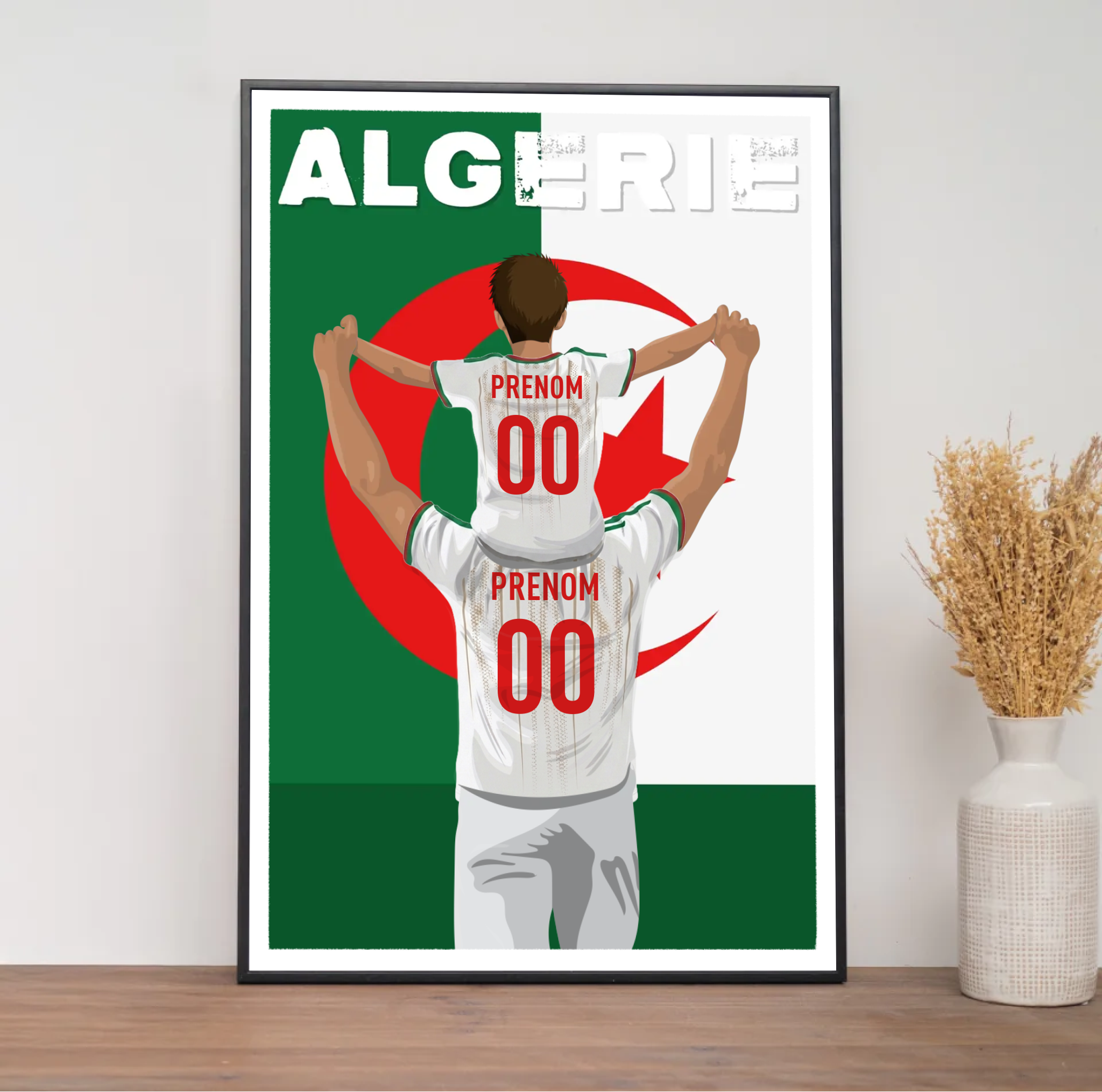 Affiche Foot Algérie - Père & Enfant Personnalisé