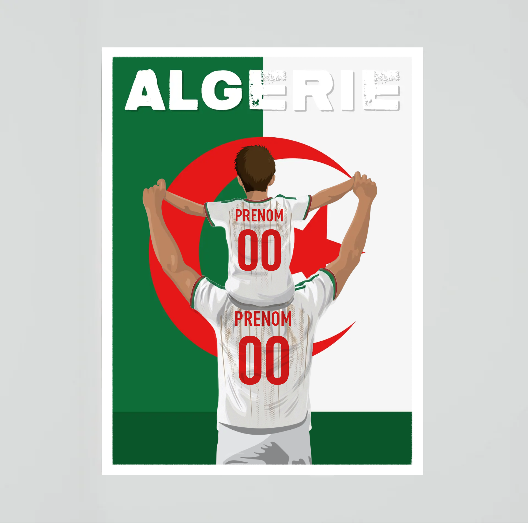 Affiche Foot Algérie - Père & Enfant Personnalisé