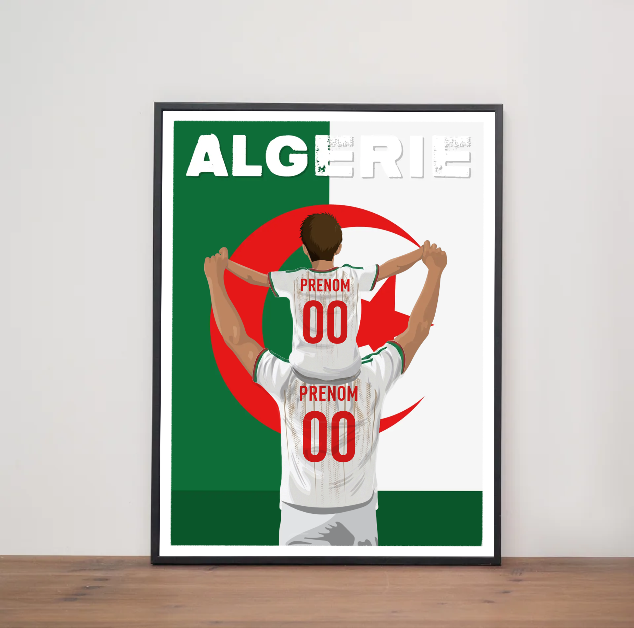 Affiche Foot Algérie - Père & Enfant Personnalisé
