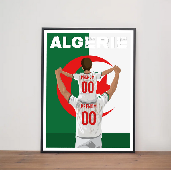 Affiche Foot Algérie - Père & Enfant Personnalisé