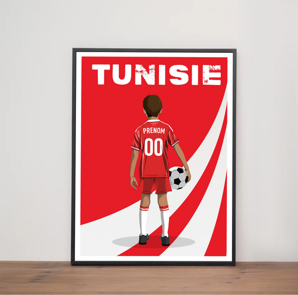 Affiche Foot Tunisie - Enfant Personnalisé