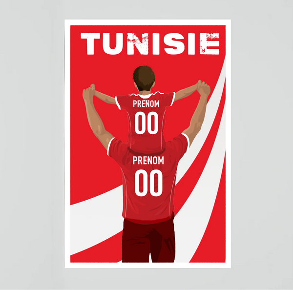Affiche Foot Tunisie - Père & Enfant Personnalisé
