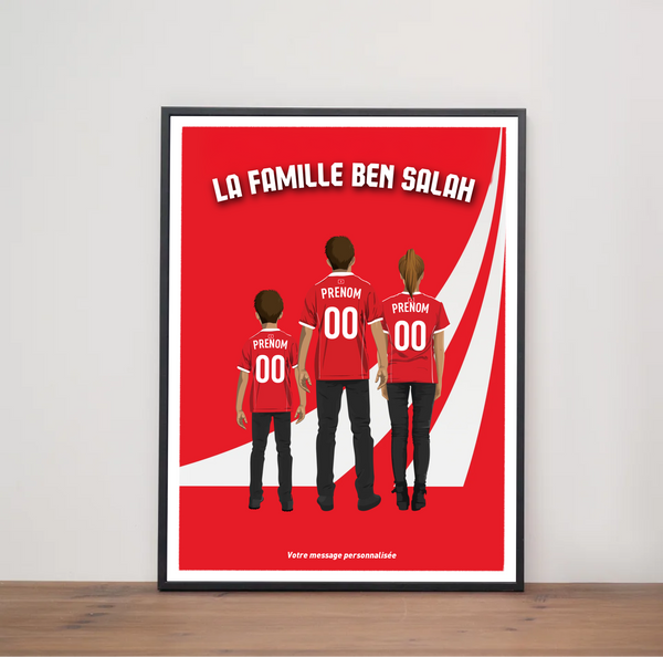 Affiche Foot Tunisie - Famille Personnalisée