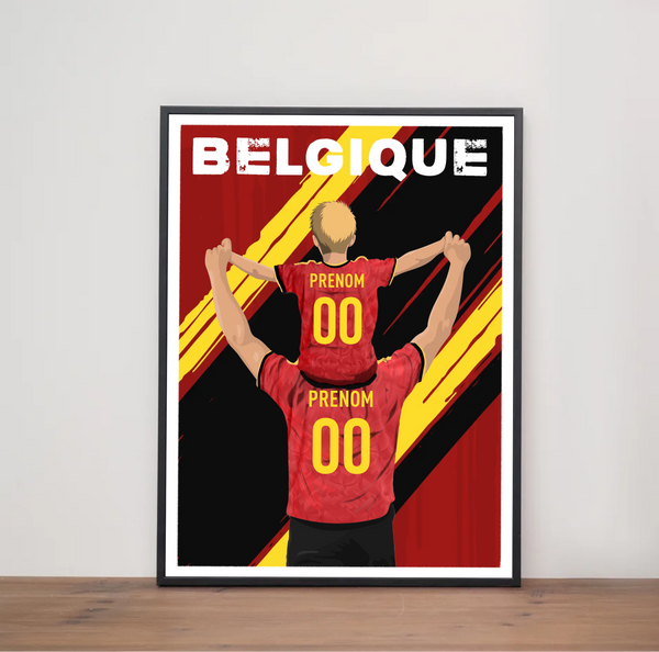 Affiche Foot Belgique - Père & Enfant Personnalisé